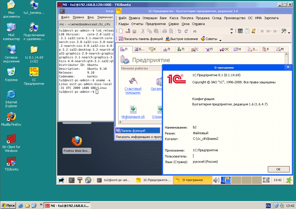 Файловая 1С под Терминальным Linux
