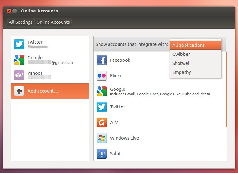 Online Accounts integrate